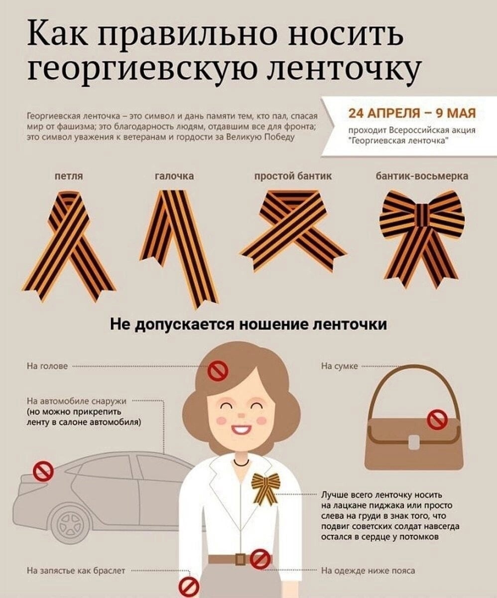 Георгиевская лента как символ Победы олицетворяет собой память о героических подвигах русских солдат в Великой Отечественной войне, а также о воинской доблести всех поколений защитников нашей Родины..